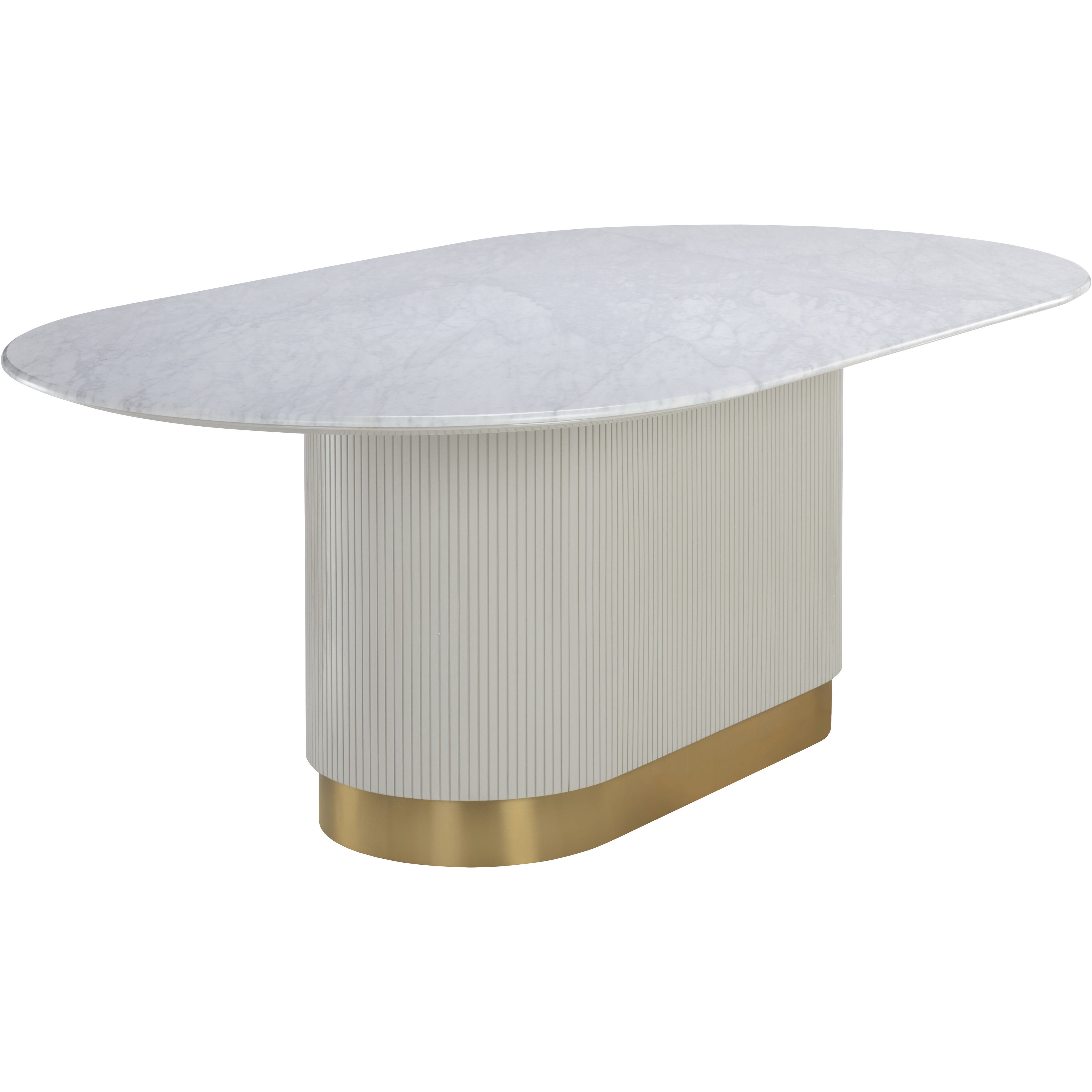 Paloma 84 X 47.25 inch White Marble Dining Table